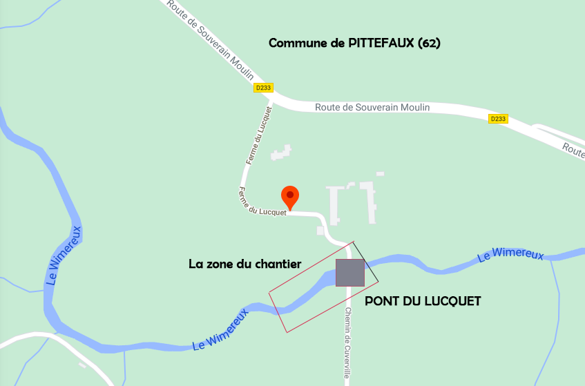 carte du pont du lucquet travaus avec delbende travaux